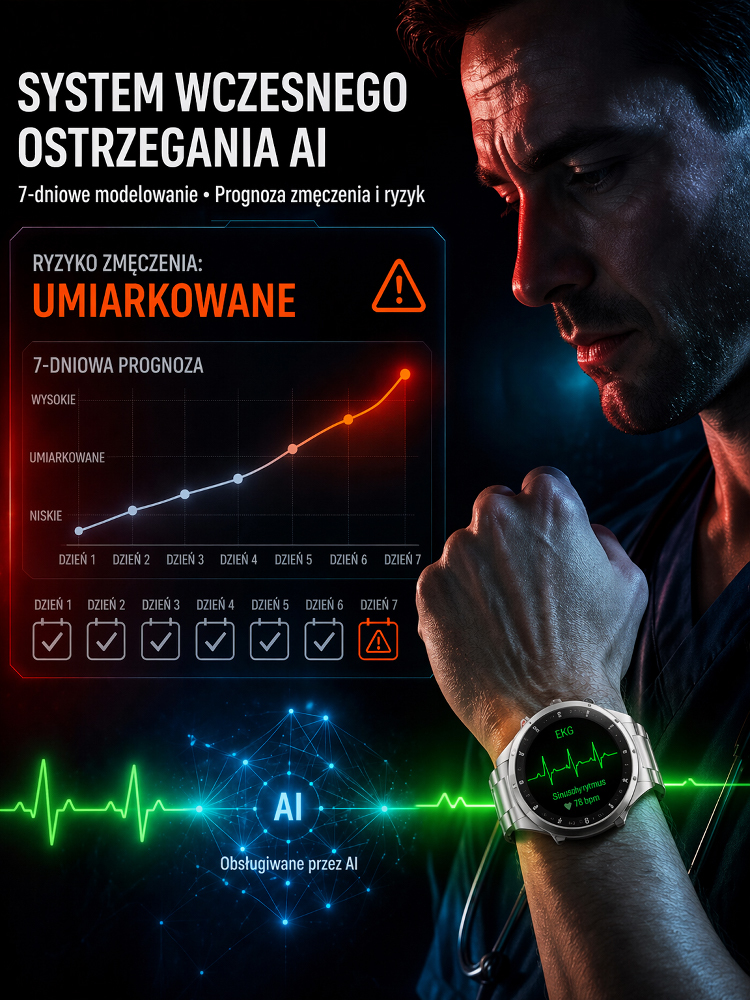 Smartwatch z funkcją rozmów Bluetooth | Bateria działająca do 180 dni | Monitorowanie zdrowia 24/7