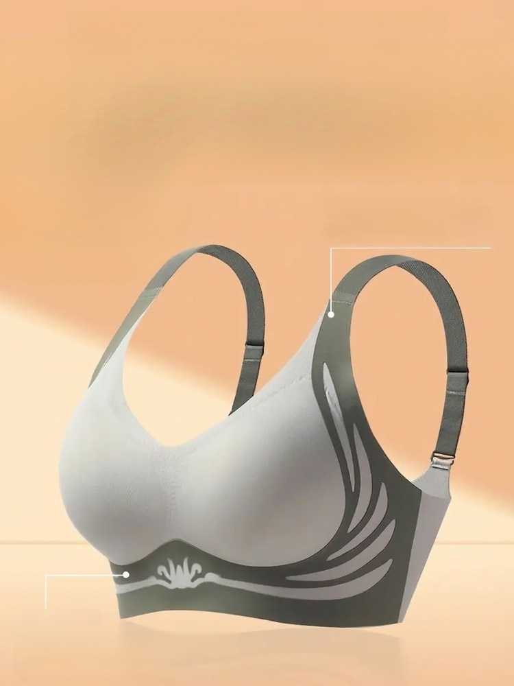 【Chudszy o 20 kg】Bezszwowy biustonosz push-up z lodowego jedwabiu