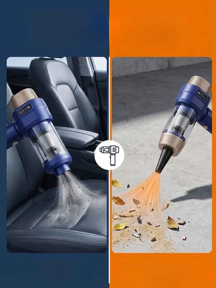 Ręczny bezprzewodowy odkurzacz samochodowy z funkcją ssania i dmuchania