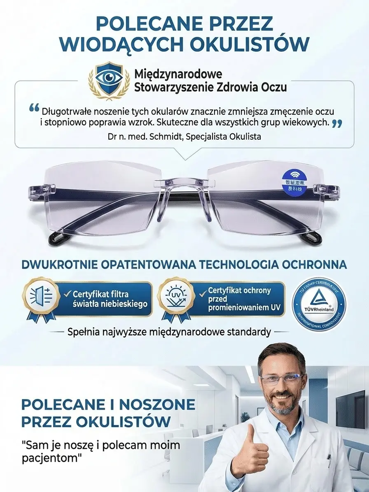 👓⚡ Inteligentne soczewki HD przywracają ostrość 20-latka w sekundę!