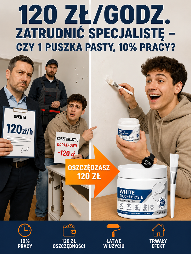 🚀 Pasta do Mebli 2w1: 1 nałożenie do pełnej regeneracji, No more drogich wymian!