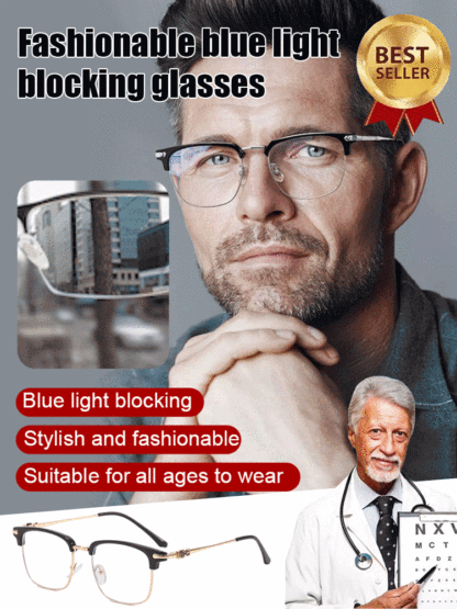 【15-day free trial】Retro fashion anti-blue light glasses【Autofocus, anti-blue light, anti-fatigue!】