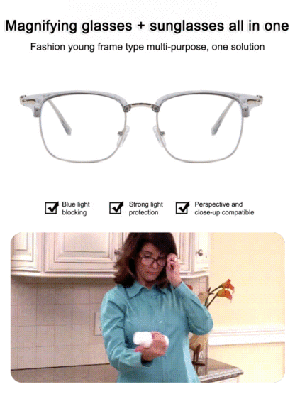 【15-day free trial】Retro fashion anti-blue light glasses【Autofocus, anti-blue light, anti-fatigue!】