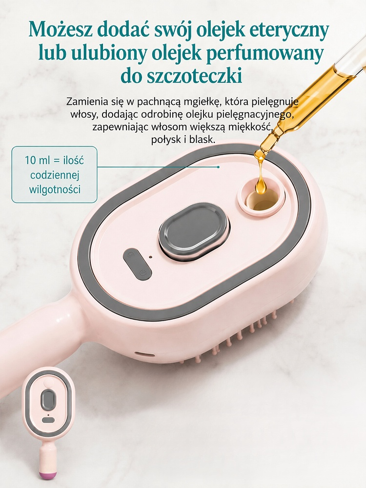 Domowy masażer do skóry głowy z czerwonym światłem na porost włosów