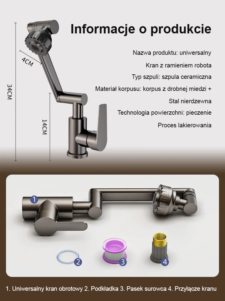 Mechaniczna bateria obrotowa 1080°. Szczelna, nierdzewna i trwała przez dziesięć lat.【Kompatybilna z 99% domowych baterii; montaż w 3 sekundy.】