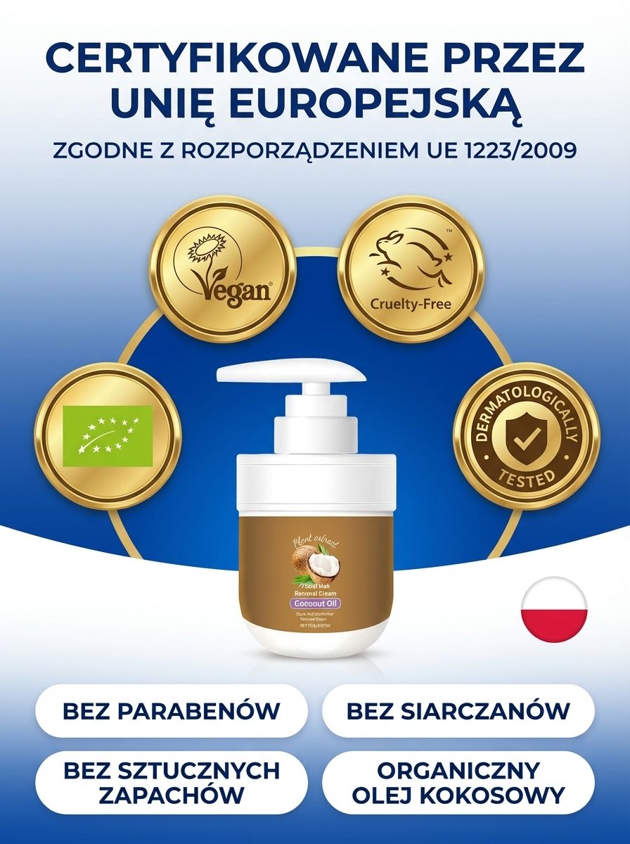 [Bezbolesna depilacja] Krem do depilacji z ekstraktami roślinnymi i olejem kokosowym 【Depilacja klasy medycznej — 100% bezpieczeństwa!】