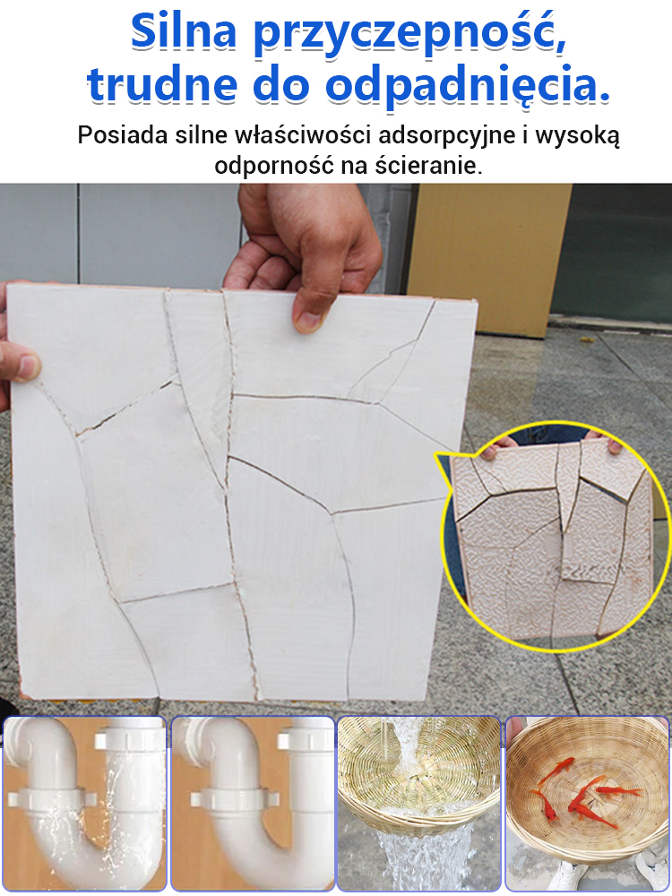 Bezbarwny klej uszczelniający do naprawy przecieków na zewnętrznych ścianach i dachach bez konieczno