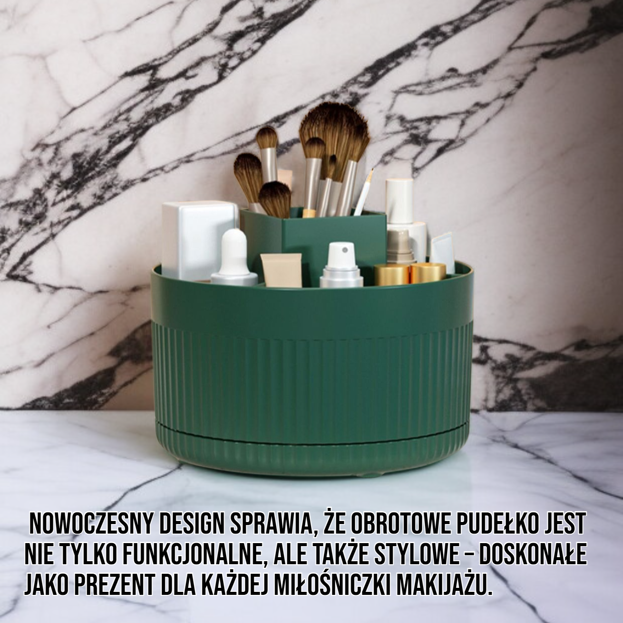 Organizer na pędzle do makijażu z funkcją obrotu