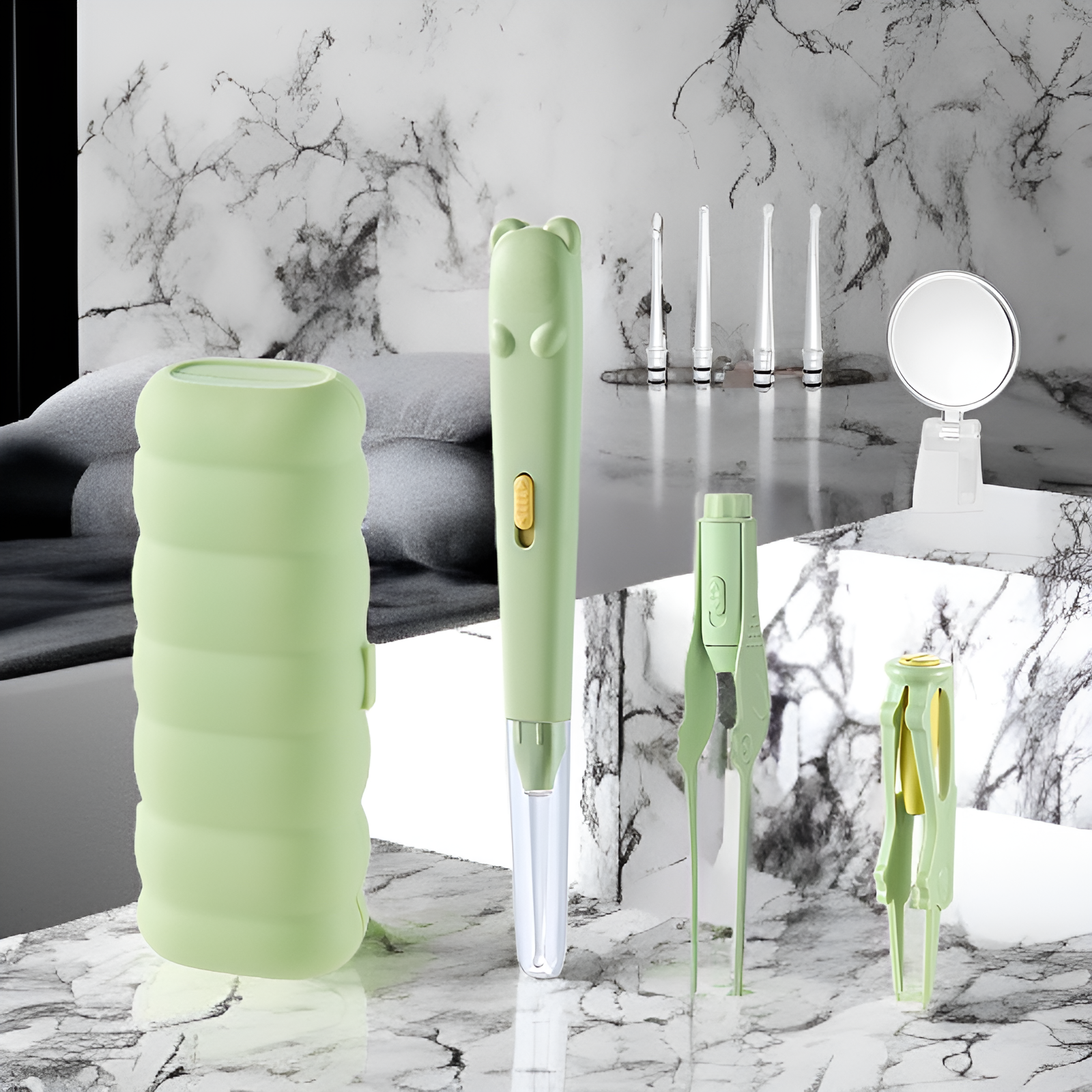 Bezpieczne czyszczenie uszu patyczkiem z lupą i LED