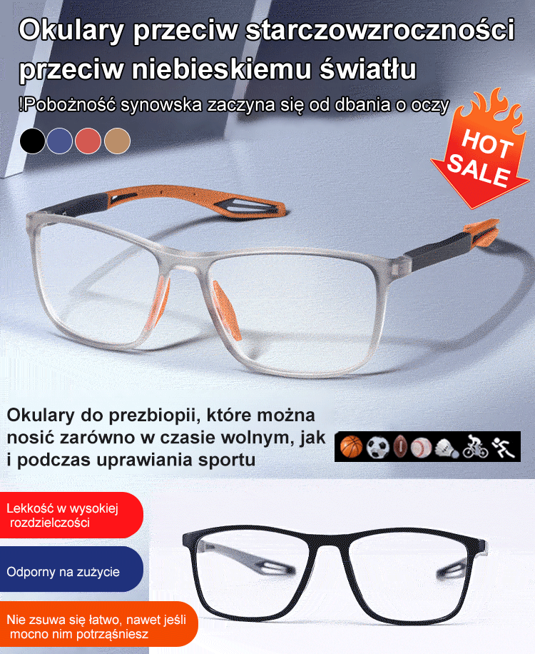 Ultralekkie i wygodne okulary chroniące przed niebieskim światłem i prezbiopią【👓Jedna para okularów to odpowiednik trzech par!👓】