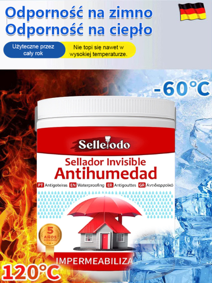 Bezbarwny klej uszczelniający do naprawy przecieków na zewnętrznych ścianach i dachach bez konieczno