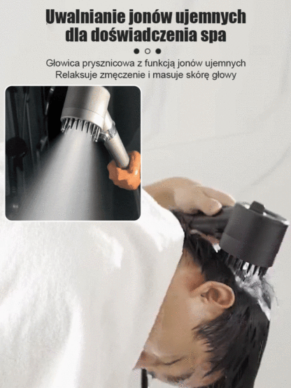 Wielofunkcyjna głowica natryskowa z regulacją jednym przyciskiem i funkcją niemieckiego masażu