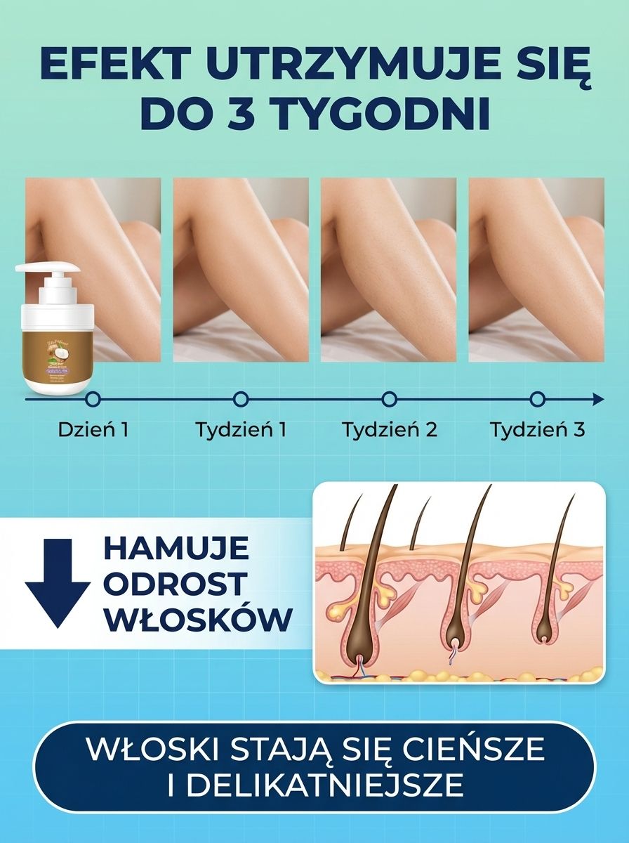 [Bezbolesna depilacja] Krem do depilacji z ekstraktami roślinnymi i olejem kokosowym 【Depilacja klasy medycznej — 100% bezpieczeństwa!】