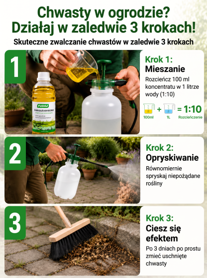 Wyrywanie chwastów na klęczkach to przeszłość! Ekologiczny preparat bez glifosatu (-50%)