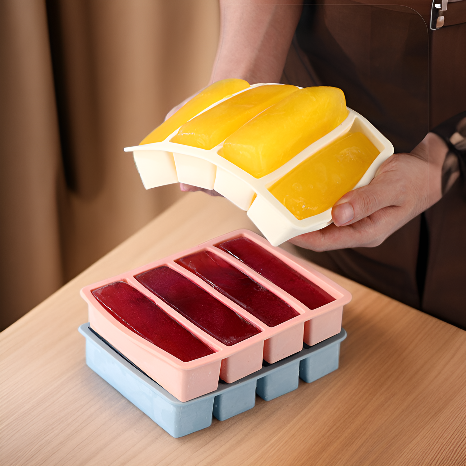 Silikonowe paski lodu w napojach