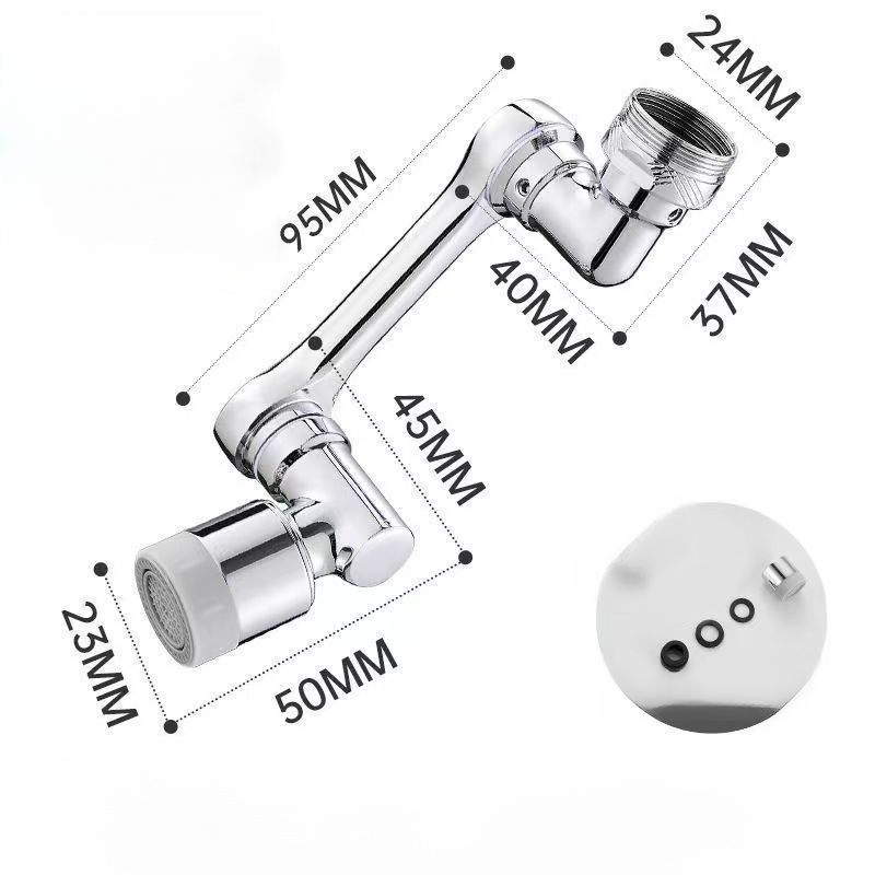 Obrotowy, uniwersalny przedłużacz kranu 720°, wykonany z czystej miedzi, przeciwwybuchowy, trwały przez 10 lat