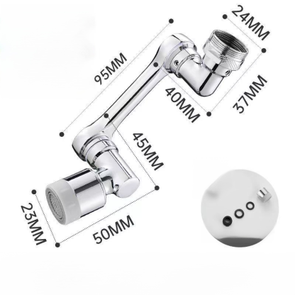 Obrotowy, uniwersalny przedłużacz kranu 720°, wykonany z czystej miedzi, przeciwwybuchowy, trwały przez 10 lat