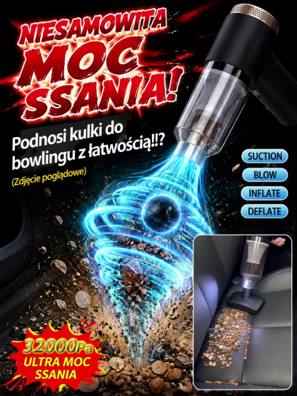🚗🏠 Jedno urządzenie do samochodu i do domu! Bezprzewodowy odkurzacz 32 000 Pa (-50%) 