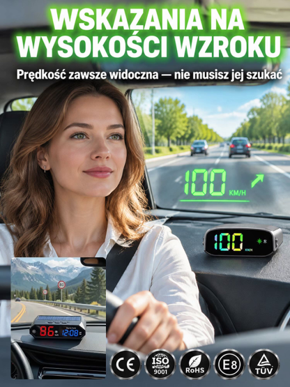 🚗Miej prędkość bezpośrednio na wysokości wzroku! Solarny wyświetlacz HUD do każdego auta