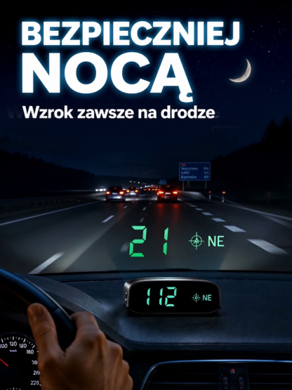 🚗Miej prędkość bezpośrednio na wysokości wzroku! Solarny wyświetlacz HUD do każdego auta
