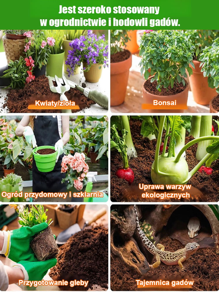 Dziesięcioletnia ziemia odżywcza z włókna kokosowego bez potrzeby nawożenia