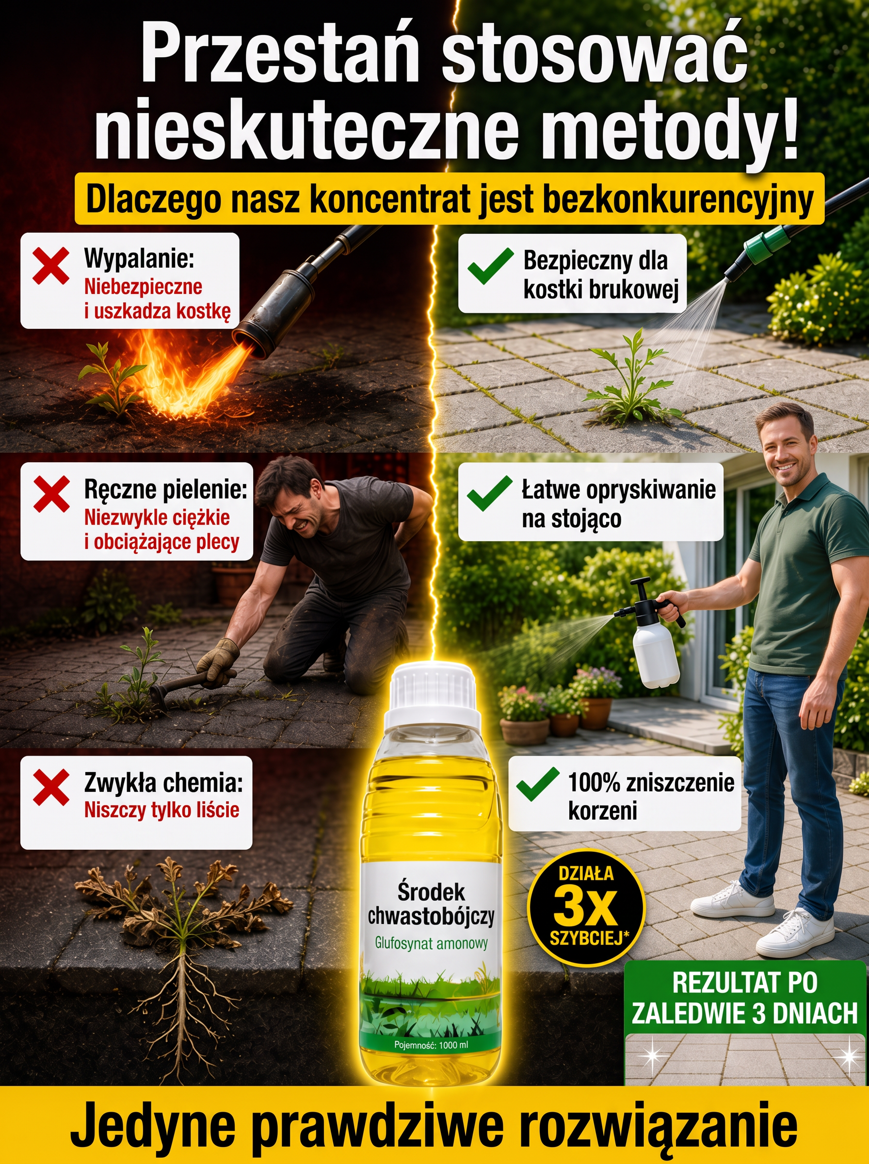 Wyrywanie chwastów na klęczkach to przeszłość! Ekologiczny preparat bez glifosatu (-50%)
