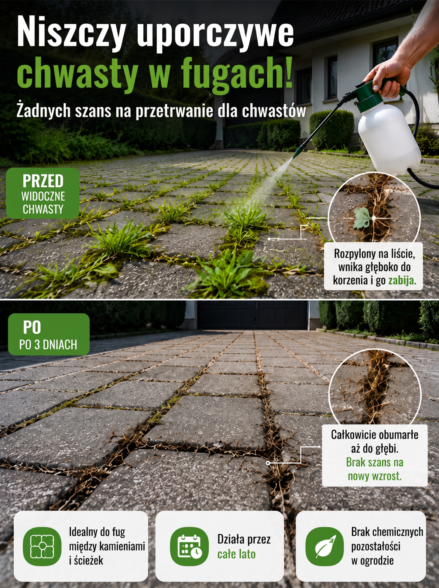 Wyrywanie chwastów na klęczkach to przeszłość! Ekologiczny preparat bez glifosatu (-50%)