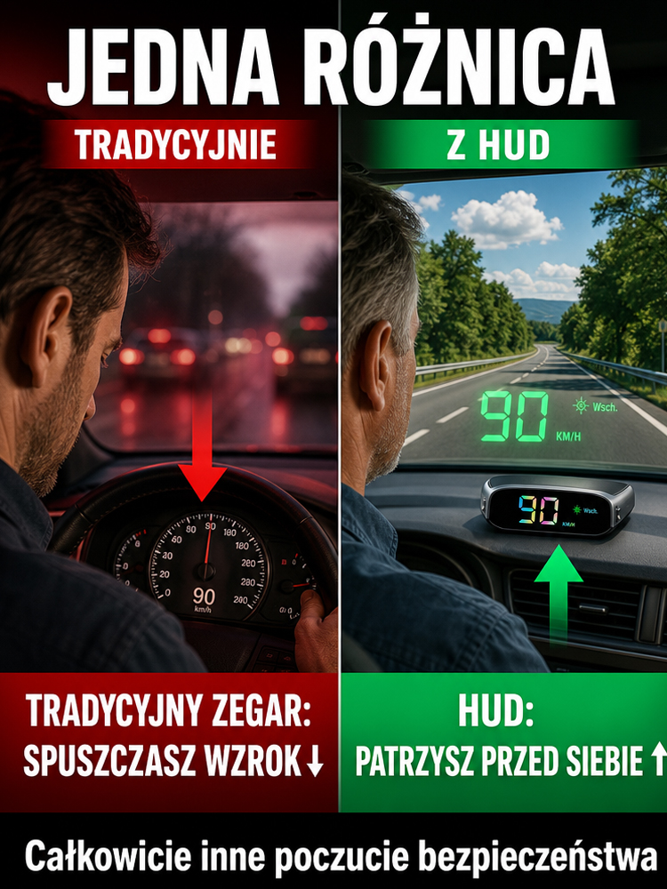 🚗Miej prędkość bezpośrednio na wysokości wzroku! Solarny wyświetlacz HUD do każdego auta