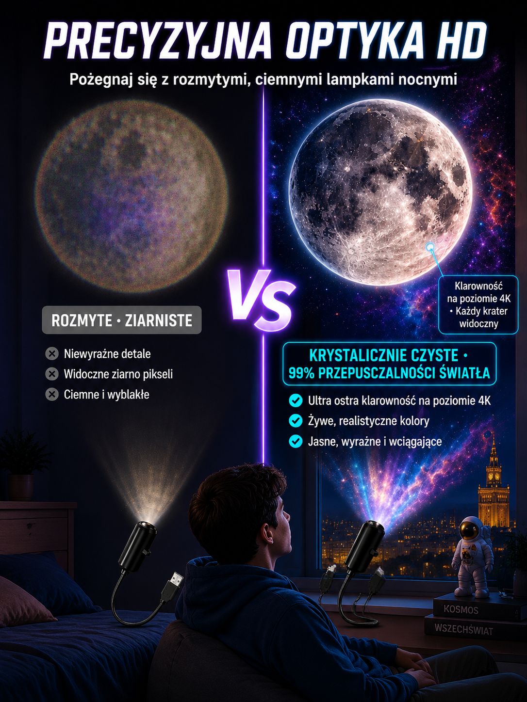 Hity Cenowe! Immersyjny projektor 2w1 zmienia pokój w bajkowy świat!