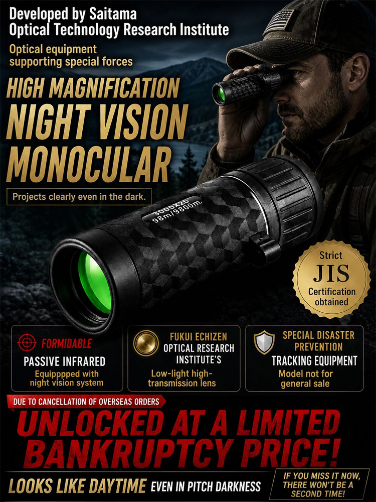【Watch what you want, anytime, anywhere!】High Magnification Night Vision Monocular，Sold globally in over 120 countries, with cumulative sales exceeding one million units and over 50,000 genuine user reviews boasting a 98% positive rating.