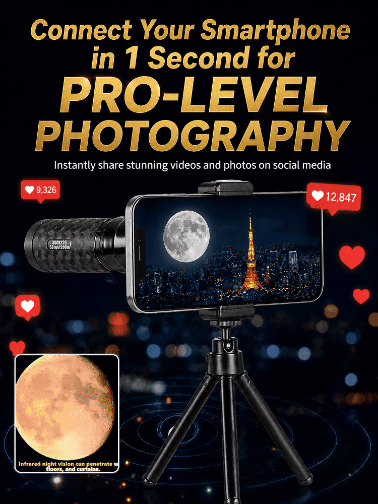 【Watch what you want, anytime, anywhere!】High Magnification Night Vision Monocular，Sold globally in over 120 countries, with cumulative sales exceeding one million units and over 50,000 genuine user reviews boasting a 98% positive rating.