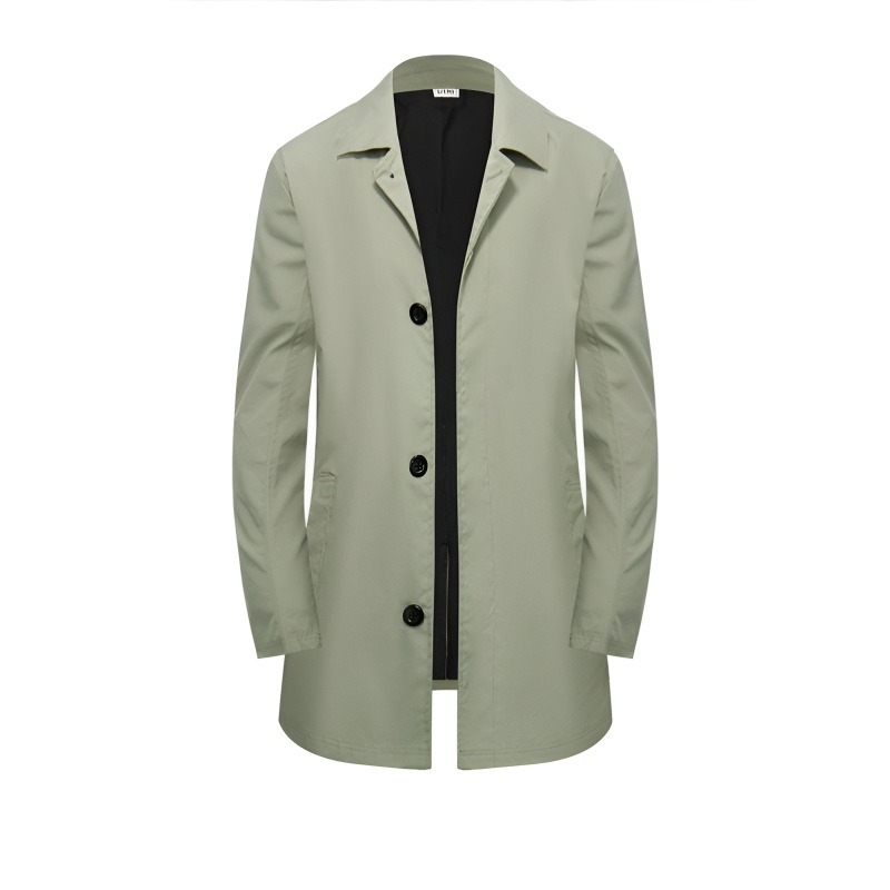 [British Elegance] Men's Classic Single-Breasted Trench Coat，Water-resistant and wrinkle-resistant—stylish and versatile!