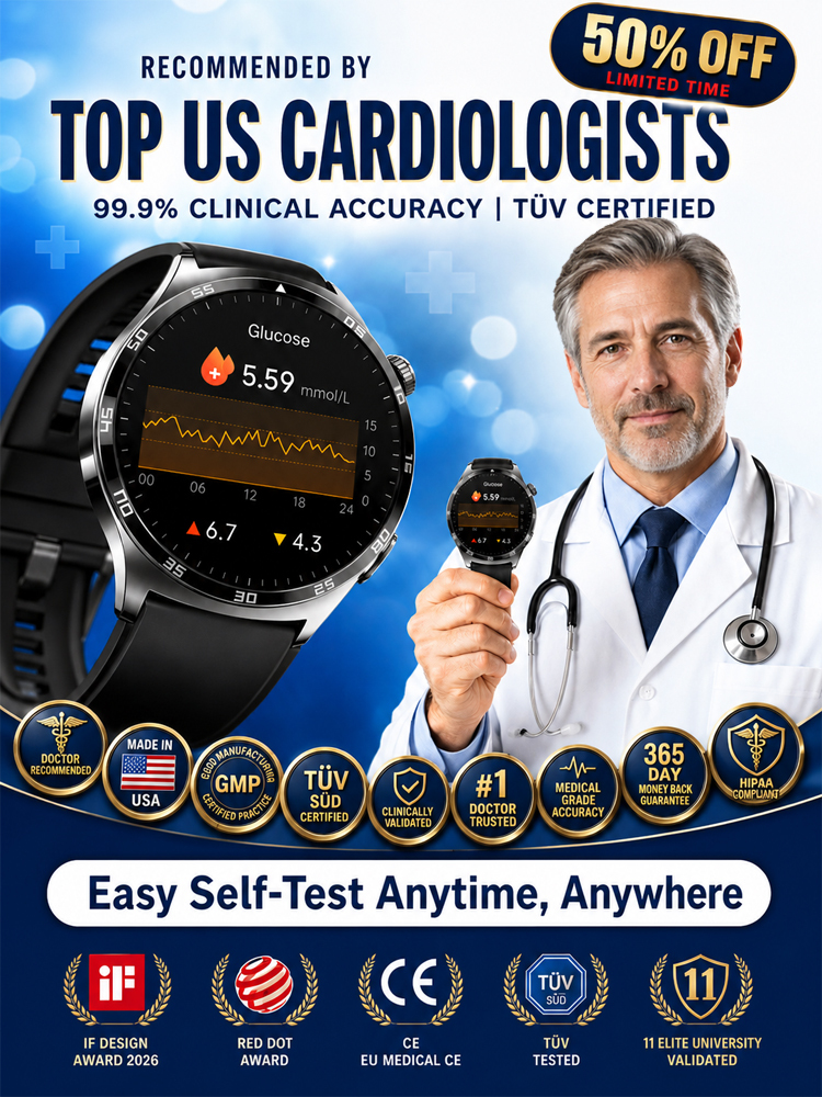 High-precision smart blood glucose monitoring watch【Continuous 24-hour monitoring of health indicators such as blood sugar, blood pressure, and blood oxygen!】