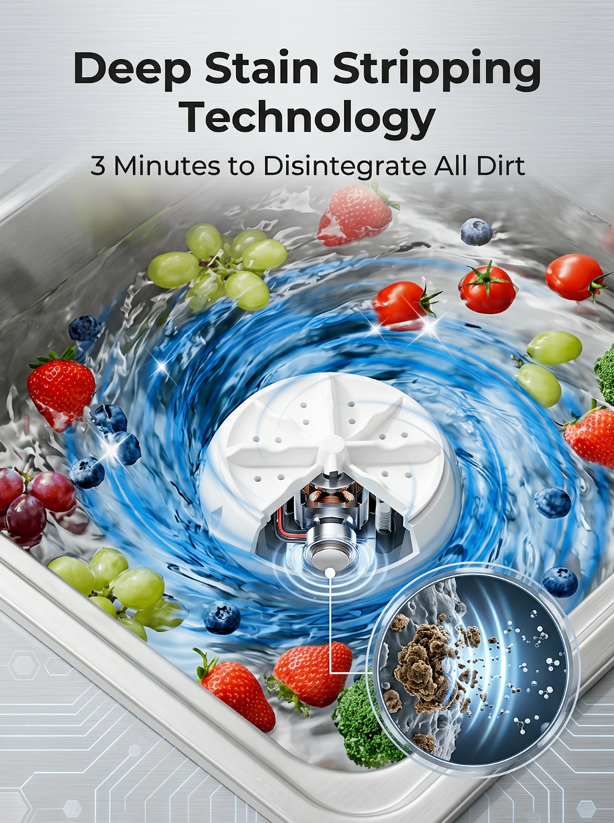 【A must-have for every household!】Ultrasonic Fruit and Vegetable Washer【Effectively removes pesticide residues, insect eggs, harmful bacteria, etc.! Removal rate up to 99.9%!】