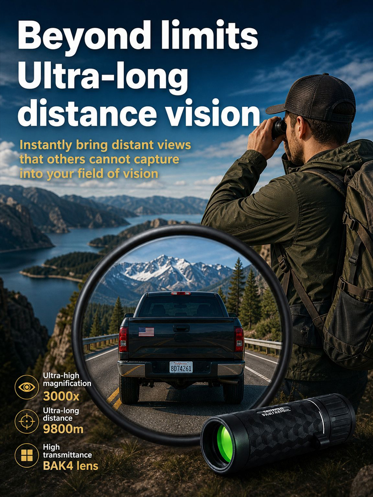【Watch what you want, anytime, anywhere!】High Magnification Night Vision Monocular，Sold globally in over 120 countries, with cumulative sales exceeding one million units and over 50,000 genuine user reviews boasting a 98% positive rating.