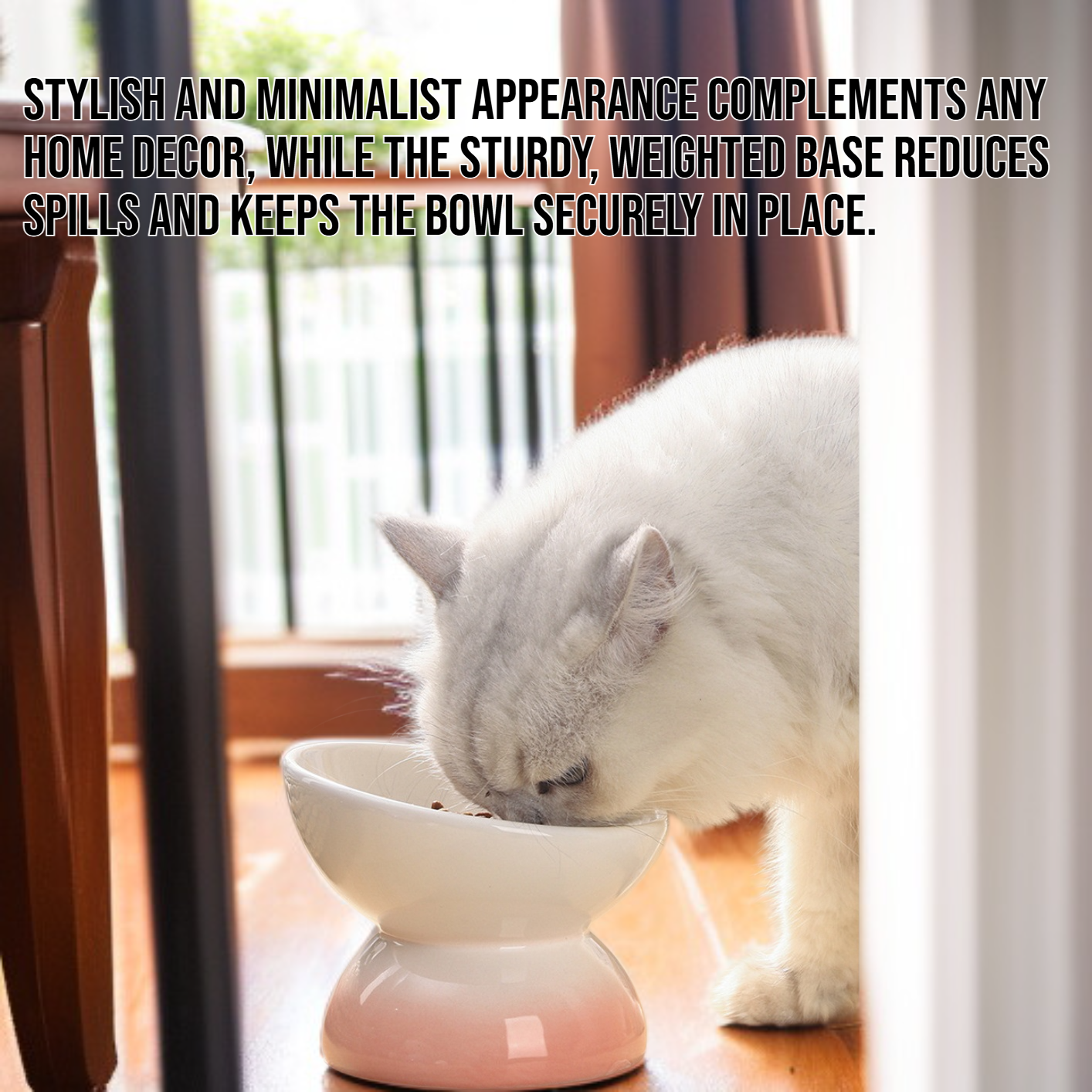 Ceramic flat mouthed pet drinking bowl for cats and dogs