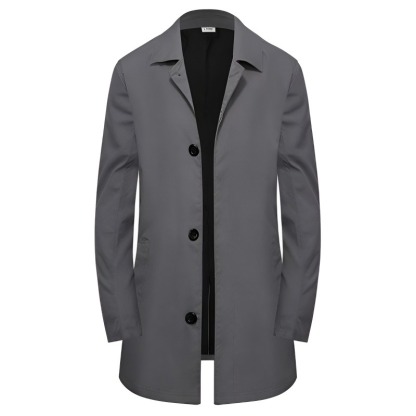 [British Elegance] Men's Classic Single-Breasted Trench Coat，Water-resistant and wrinkle-resistant—stylish and versatile!
