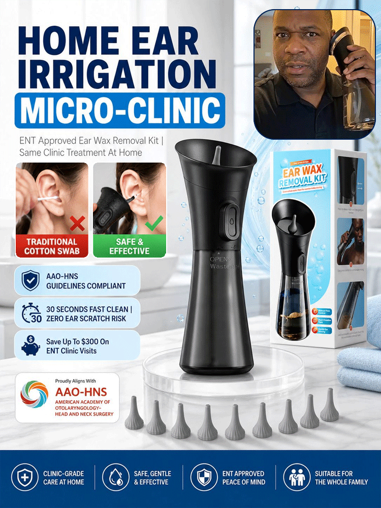 This home ear washer, used by ENT specialists, gently cleanses stubborn earwax at home!