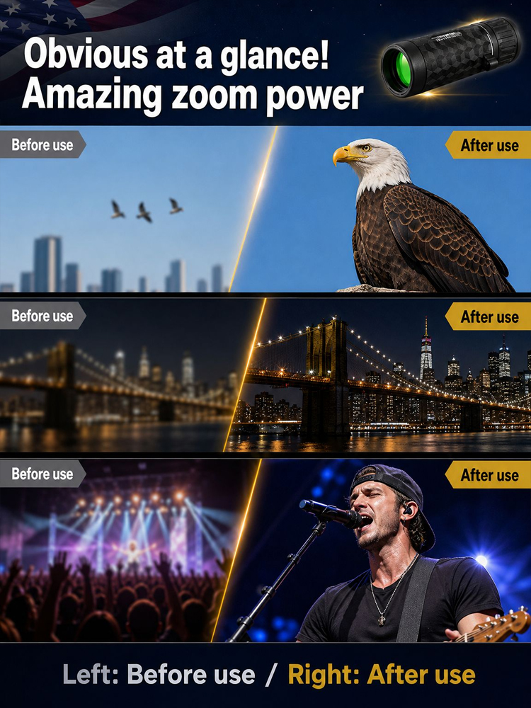 【Watch what you want, anytime, anywhere!】High Magnification Night Vision Monocular，Sold globally in over 120 countries, with cumulative sales exceeding one million units and over 50,000 genuine user reviews boasting a 98% positive rating.