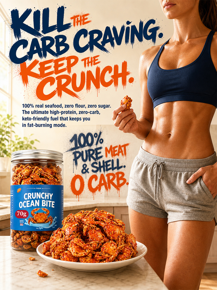 【Buy 1 Get 1 Free for a Limited Time!】Crispy and ready-to-eat spicy crab caught from deep sea，High in Protein, Low in Sodium，Suitable for everyone!
