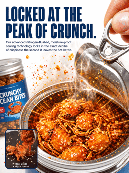 【Buy 1 Get 1 Free for a Limited Time!】Crispy and ready-to-eat spicy crab caught from deep sea，High in Protein, Low in Sodium，Suitable for everyone!