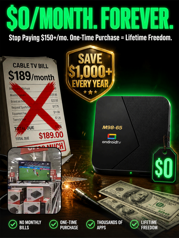 【Plug and Play】4K High-Definition TV Box，No monthly fees, no extra charges, one-time purchase for lifetime free TV viewing!