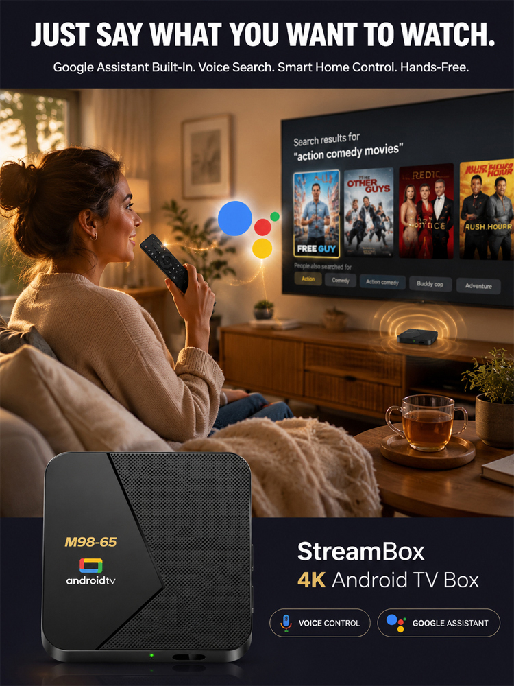 【Plug and Play】4K High-Definition TV Box，No monthly fees, no extra charges, one-time purchase for lifetime free TV viewing!