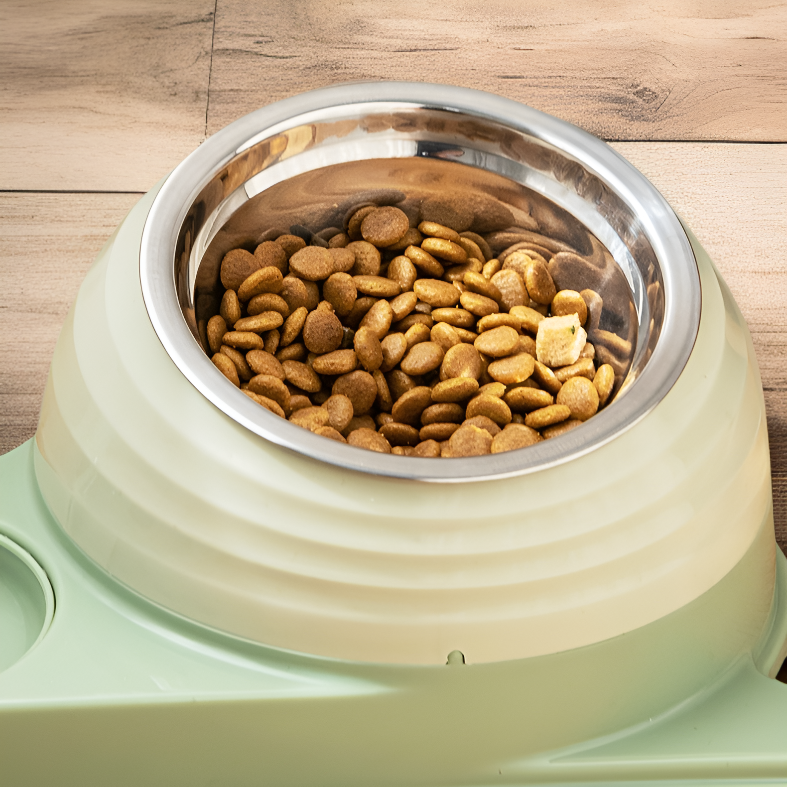 Easy-to-clean pet feeding and drinking double bowl