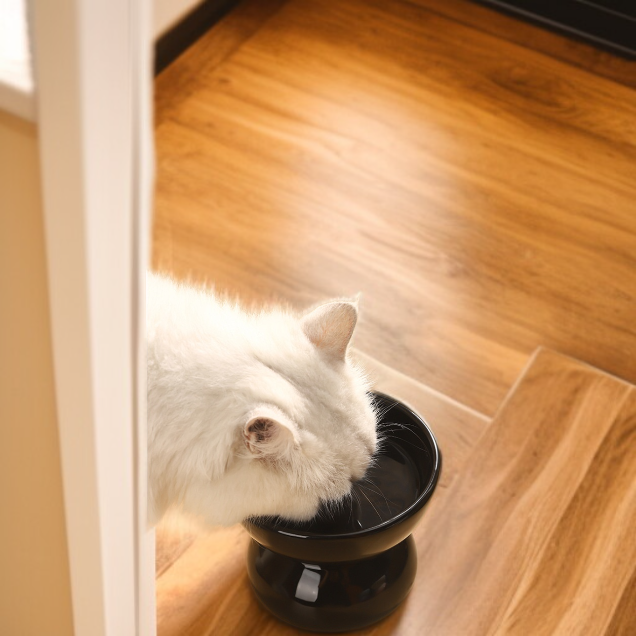 Easy to clean flat mouthed pet drinking bowl