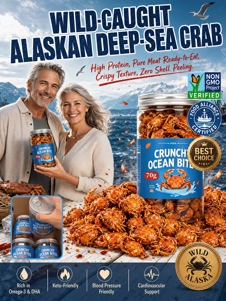 【Buy 1 Get 1 Free for a Limited Time!】Crispy and ready-to-eat spicy crab caught from deep sea，High in Protein, Low in Sodium，Suitable for everyone!
