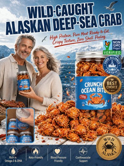 【Buy 1 Get 1 Free for a Limited Time!】Crispy and ready-to-eat spicy crab caught from deep sea，High in Protein, Low in Sodium，Suitable for everyone!