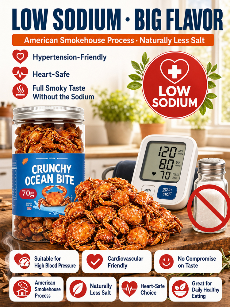 【Buy 1 Get 1 Free for a Limited Time!】Crispy and ready-to-eat spicy crab caught from deep sea，High in Protein, Low in Sodium，Suitable for everyone!