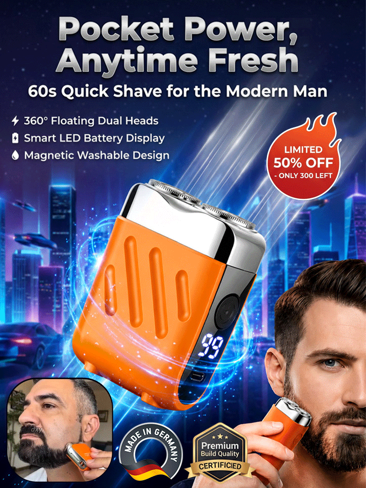 【German precision engineering, a best-selling shaver in Europe and America!】The new generation dual-head pocket shaver，Instant shaving, haircutting, and hair removal in just 1 second! Suitable for the whole family!
