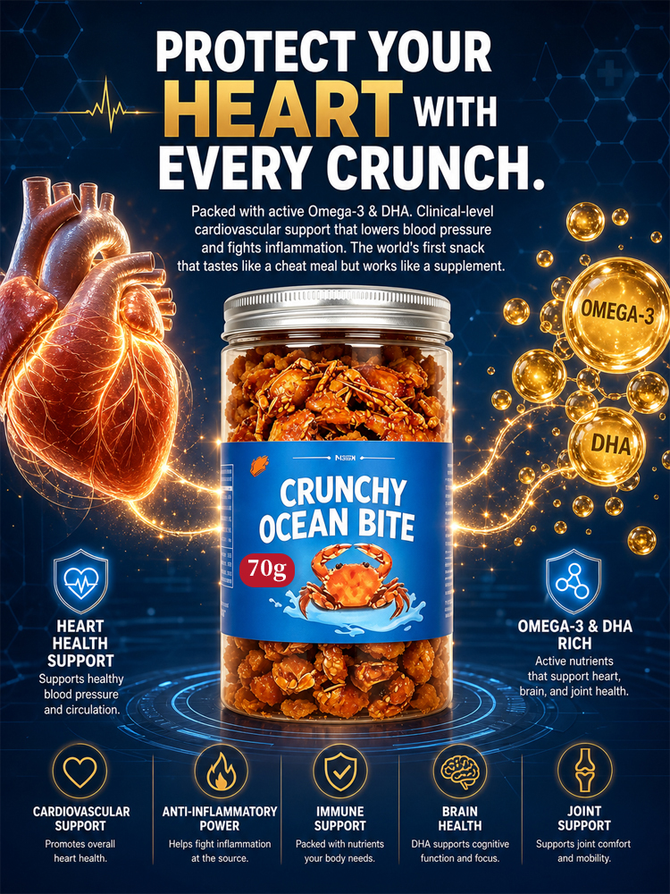 【Buy 1 Get 1 Free for a Limited Time!】Crispy and ready-to-eat spicy crab caught from deep sea，High in Protein, Low in Sodium，Suitable for everyone!